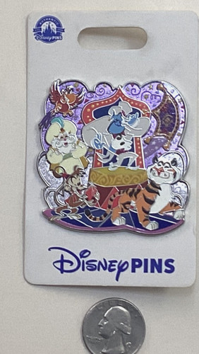 Disney Aladdin Supporting Cast pin #154733 Genie lago Abu, Sultan, Carpet, Rajah