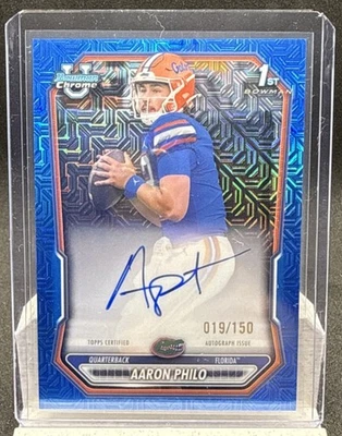 2026 Bowman Chrome Aaron Philo Auto Blue Mojo Refractor /150 1st Florida Gators - Image 1 of 2