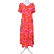 Talbots Button Front Midi Dress 12P Silhouette Garden Crepe Feminine Coquette