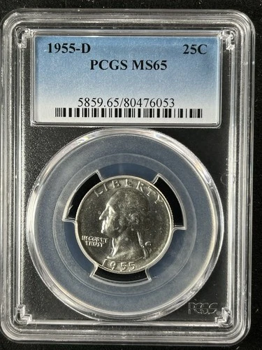 1955-D  25C Washington Quarter Dollar PCGS MS65  80476053