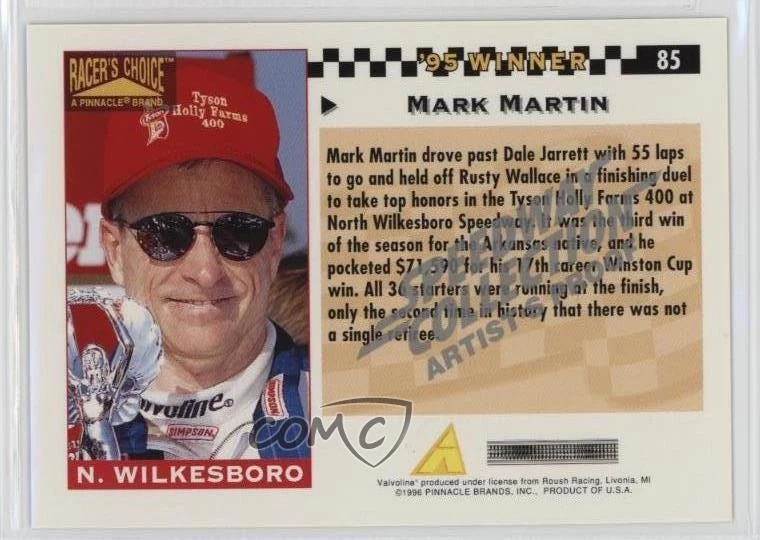 1996 Racer's Choice '95 Winner Speedway Collection Artist's Proof Mark Martin - Image 2 of 2