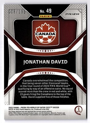 2022 Panini Prizm World Cup Qatar - Jonathan David #49 Blue Wave