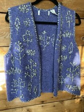 Vintage Northern Isles Wool Vest Women's M/M Lilac Grey Holidays
