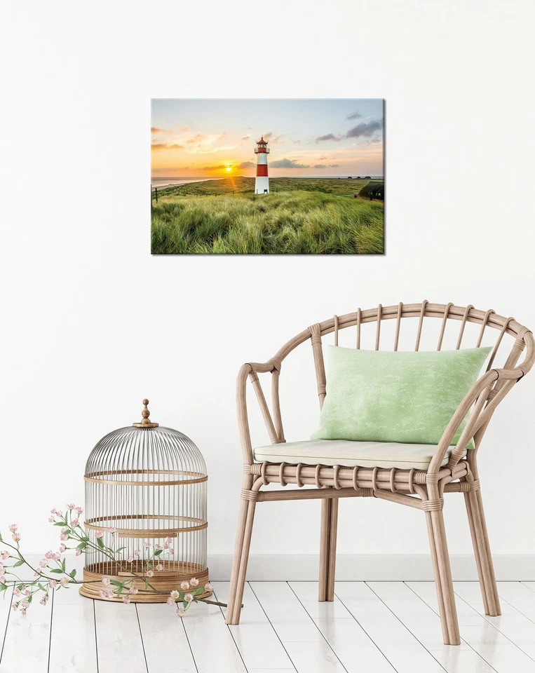 Wandbild LEUCHTTURM 60x90 cm – Leinwandbild Keilrahmen Deko modern - Bild 2 von 3