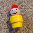 Fisher-Price Little People Boy Figure Yellow Body Red Hat Vintage Toy