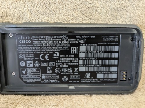 Cisco CP-8821 Wireless IP Phone w/ Charging Base Missing Power Cord READ DESCRIP - Picture 21 of 24
