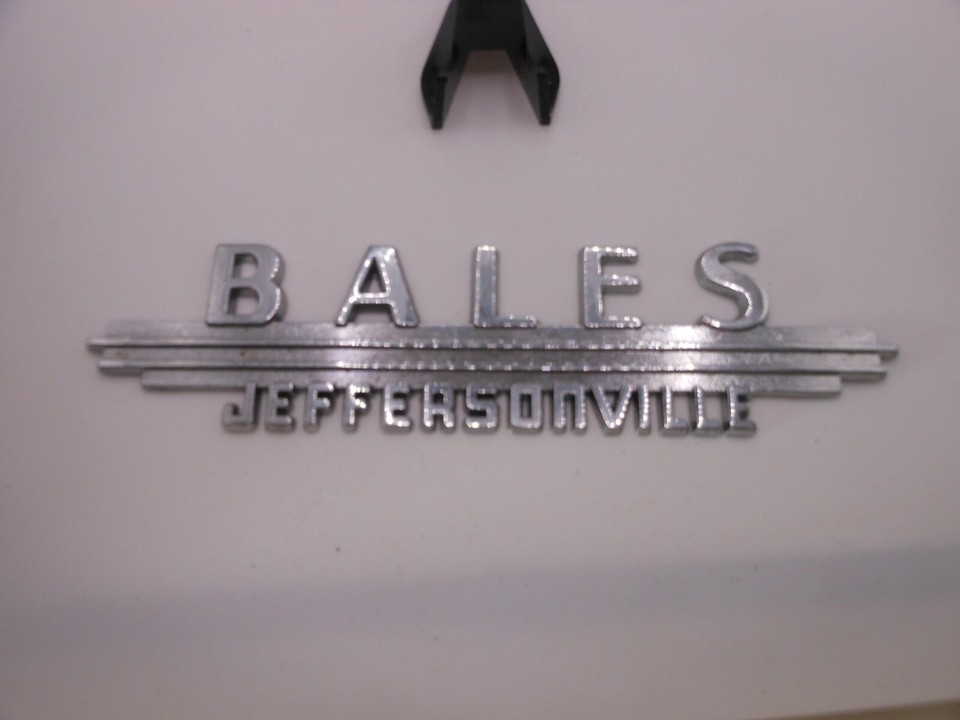 Vintage BALES Jeffersonville Auto Dealership Badge Emblem Metal