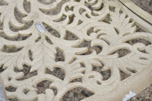 Cast Aluminum Leafy Scroll Outdoor Patio Dining Arm Chairs - Set of 4 - Picture 11 of 12