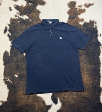 Burberry Brit Polo Shirt Navy Blue Logo Placket Men XXL