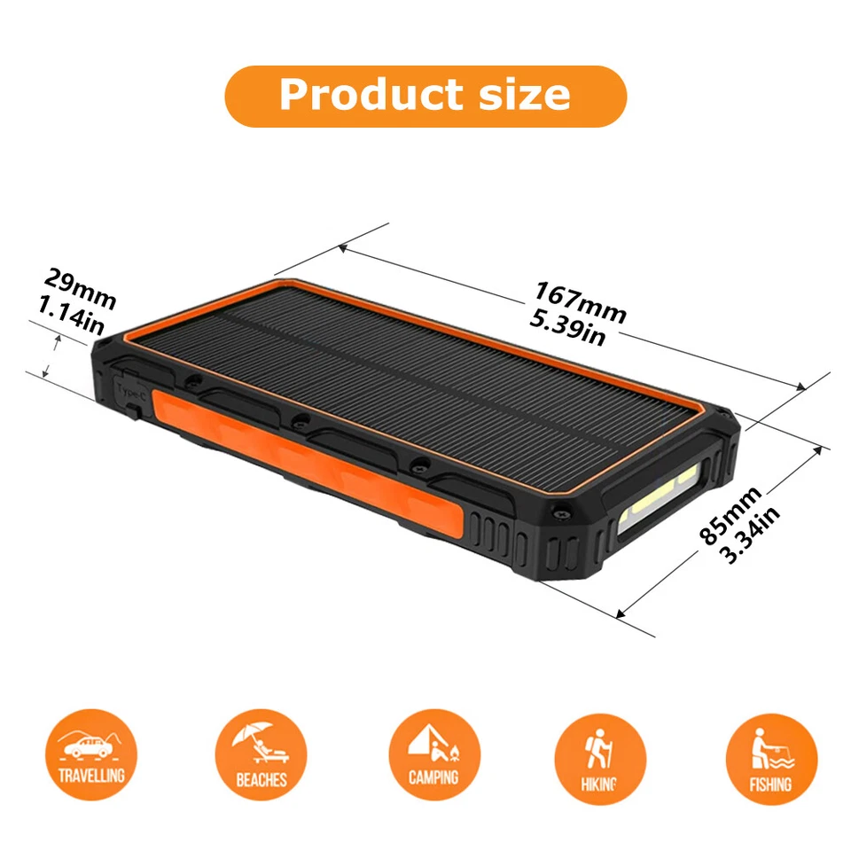 42800mAh Super 4 USB Portable Charger Solar Power Bank Flashlight for Cell Phone - Image 4 of 4