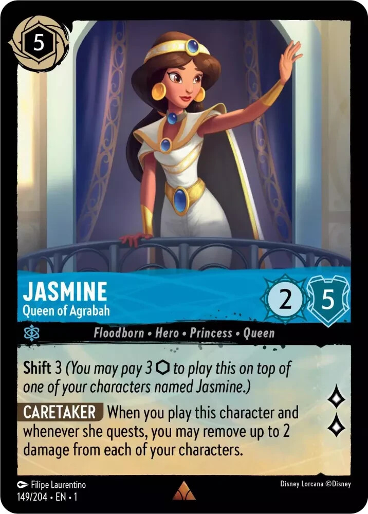 X4 JASMINE - Queen of Agrabah (Playset) Rare #149/204 EN 1 Lorcana