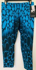 GK Elite Capri Tights ADULT X-SMALL Mosaic Print Nylon Spandex BLUE BLACK AXS
