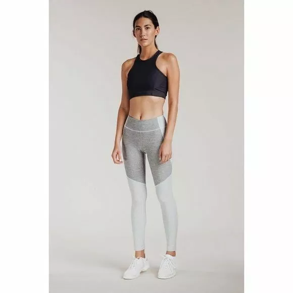 Outdoor Voices Two-Tone Warmup Crop Leggings Ash Dove Dark Grey Light Gray  Small