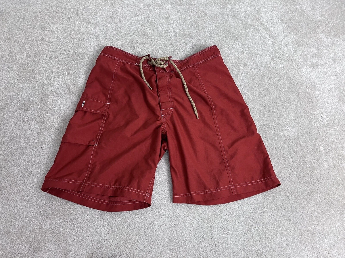 Vintage Banana Republic Swim Trunks Mens 34 Red Bathing Suit Board Shorts Cargo