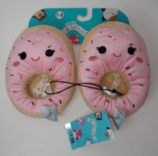 Original Squishmallows Plush Slippers Dabria the Donut Girls Size 7-8 Brand New
