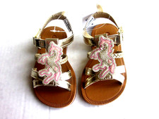 New 36.00 OSHKOSH B'Gosh Sparkie Gold Girls Toddler Sandals Size: 5