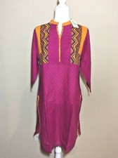 NWT Women's Kurta Kurti Kameez Tunic Bollywood L Cotton Indian Pakistani Pink