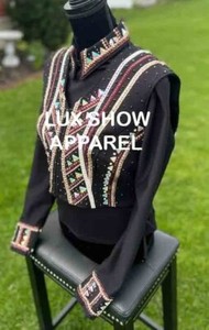 Boléro Show Western Avec Chemise Intégrée – Lux Show Apparel, Neuf, Fabriqué En Inde