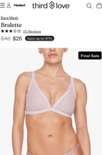 NWT Third Love Bare Mesh Bralette Wireless Breathable Bra Atmosphere Sz S