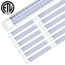 12 Pack T8 8FT LED Tube Lights 120W 8 Foot Linkable LED Shop Light Fixture 5000K