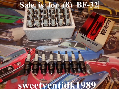 (8) .. 'NOS' Ford  Autolite  BF-32 Spark Plugs .. Mustang, Cougar .. Made in USA
