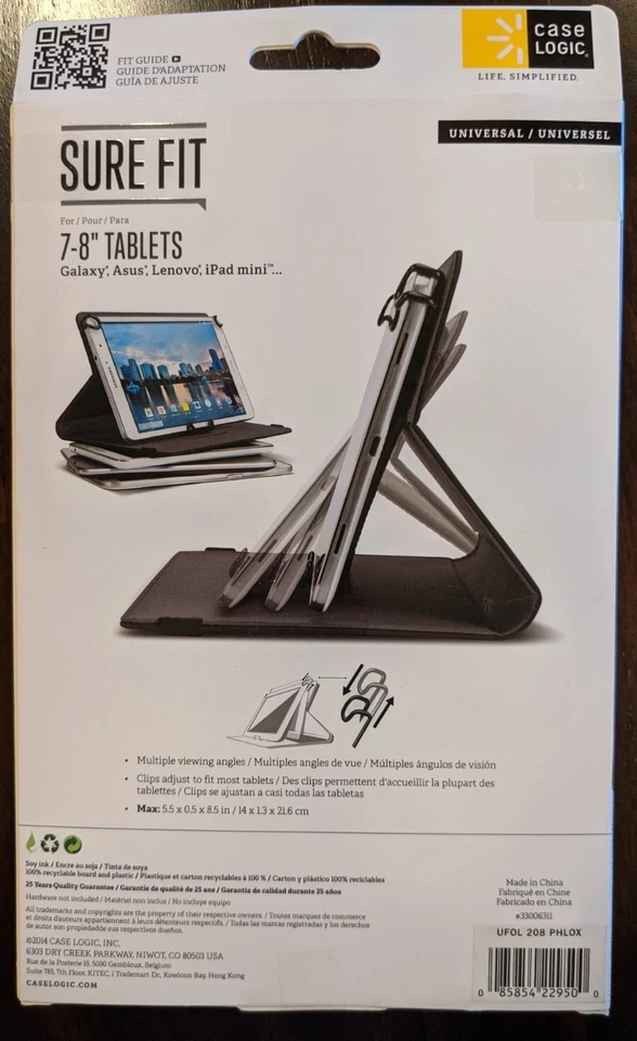 Case Logic Sure Fit Stand Case - For 7-8 Inch Tablets - Pink - Image 2 of 3