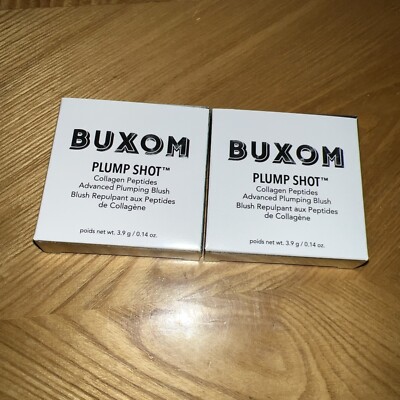 Lot Of Two New BUXOM  PLUMP SHOT Advanced Plumping Blush CORAL CHEER 0.14 oz