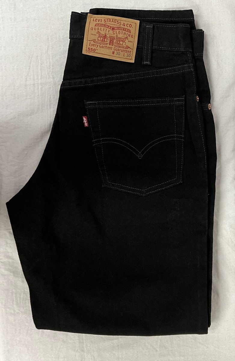 LEVI’S 550 w38l30 black denim Levi's 550 38 X 30 Big and Tall Mens Black Tapered Leg