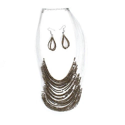 SEXY SPARKLES Multilayer bead necklace Bohemian Style Hand-Seed Bead Beaded Long