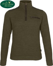 Seeland - Buckthorn Mens Half Zip Jersey Sweater Shaded Olive Melange