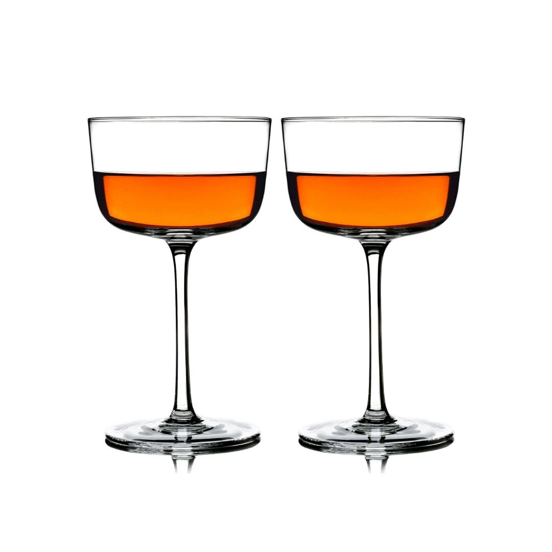 Modern 6.8oz Coupe Wine Glasses by Greenline Goods - Elegant Kitchen Glassware Set