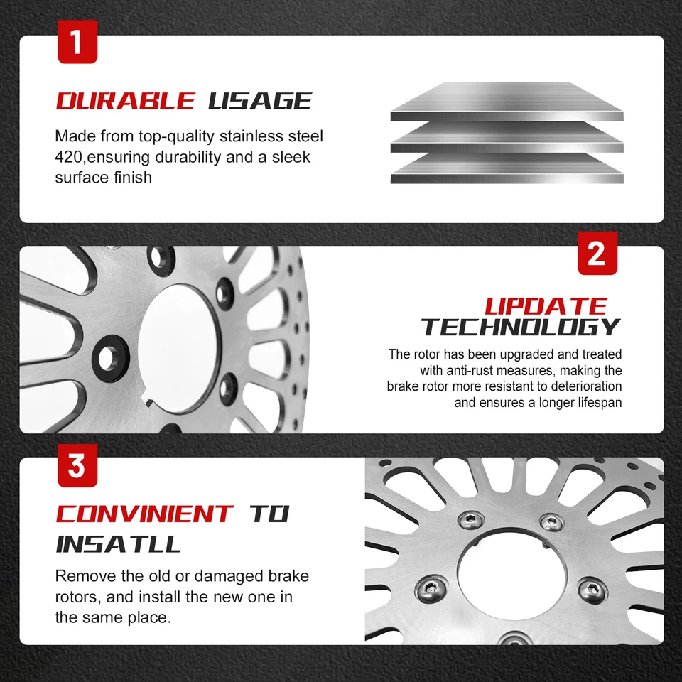 11.5" ( Front & Rear )Brake Rotors for Harley Touring Dynas Touring Sportster US - Image 3 of 4