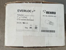 Box Of 15 Rehau 455705-001  1"×1" CPVC Adaptor