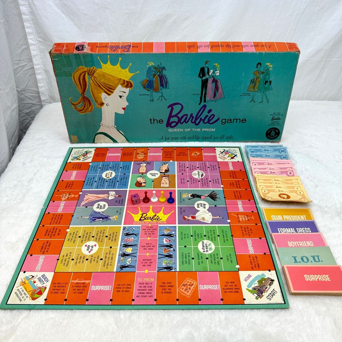 Board Game Replacement Pieces: The Barbie Game Queen of the Prom 1960  Mattel