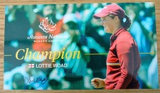 LOTTIE WOAD LADIES GOLF SENSATION SIGNED 11" x 6.5" PHOTO AT AUGUSTA NATIONAL