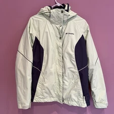 Vtg Columbia Women L Bugaboo 3 In 1 Ski Snowboard Gray/ Neon Yellow Coat Jacket