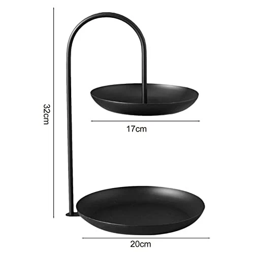 2 Tier Iron Serving Tray, Proof Double Tier Fruit and Snack Platter for Coffe... - Image 2 of 4