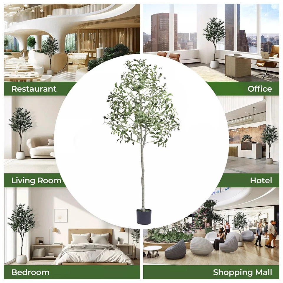 Artificial Plants Indoor Tree Fake Olive Tree Decoration Plant Home Office 150cm - image 3 of 4