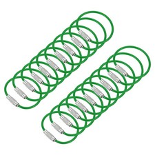 20Pack Wire Keychain Cable, 100mm/4 Inch Stainless Steel Key Ring Loop Green