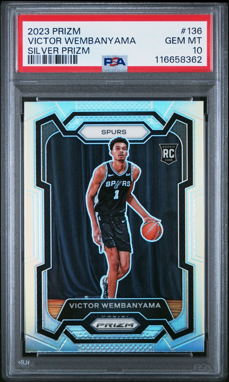 2023 Panini Prizm Silver Prizm #136 Victor Wembanyama Rookie RC PSA 10
