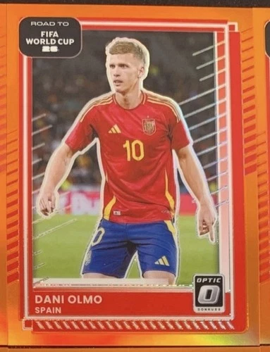 Dani Olmo Orange /99 Prizm 2025-26 Donruss Optic Spain Road FIFA World Cup #13