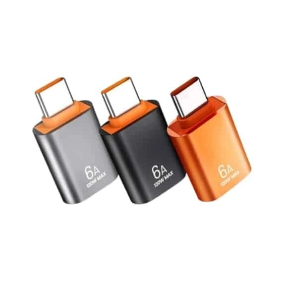 Adaptador 6A USB OTG USB 3.0 A hembra a tipo C macho convertidor cargador rápido 120W Foto 3 de 4