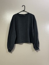 Universal Thread Gray Solid Fleece Crewneck Pullover Sweatshirt Size L C42