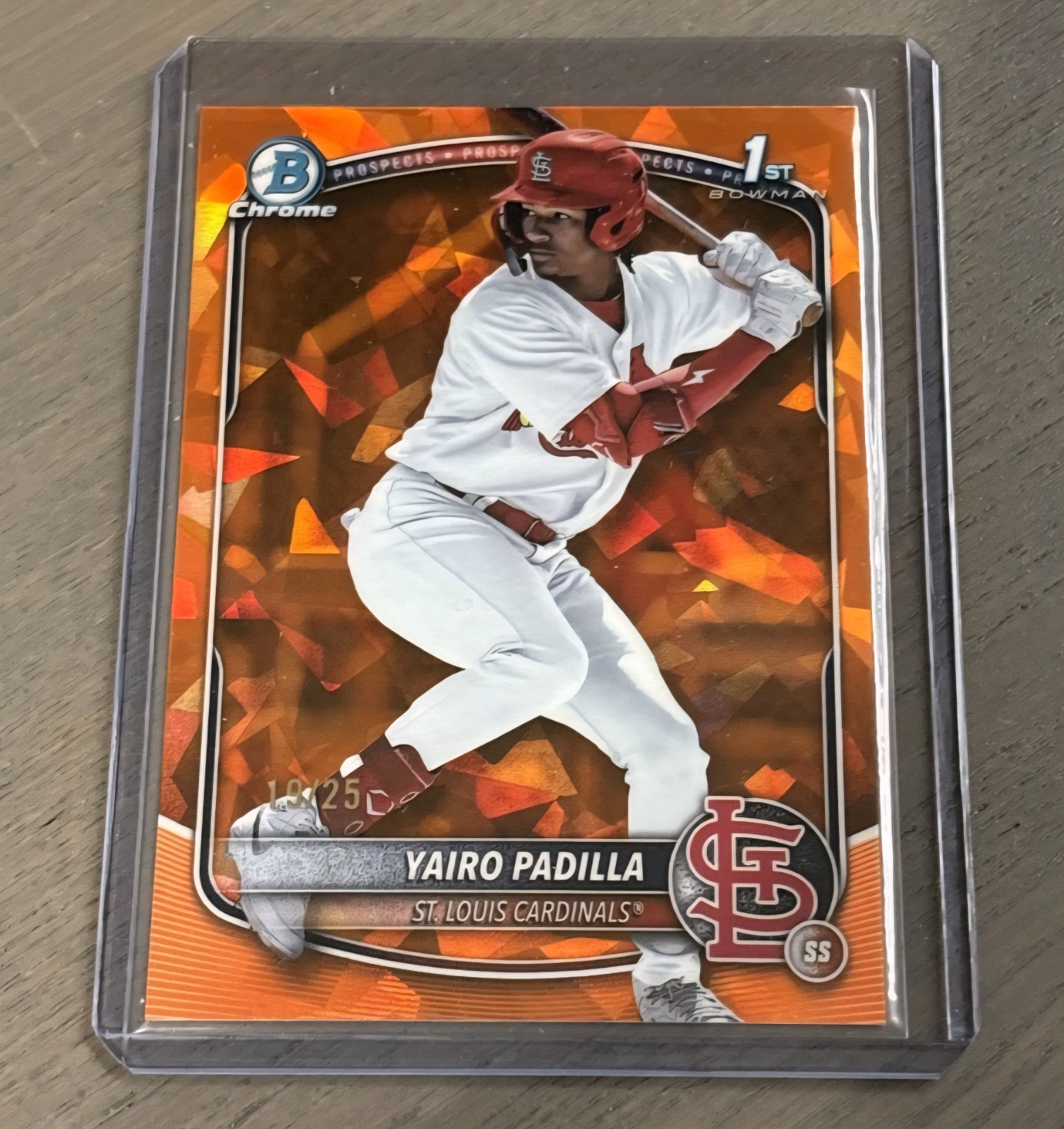 2025 Bowman Chrome 1st YAIRO PADILLA /25 Orange Refractor Sapphire Edition SSP