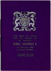 King George V - order of service for the burial of his majesty January 28, 1936