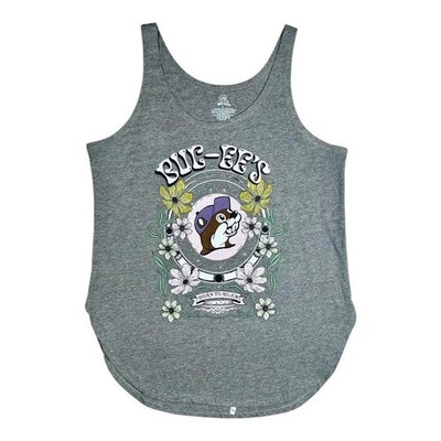 Buc-ee's 2026 Tank Top, Gray Heather, Graphic Print with Floral Design (US, Alph