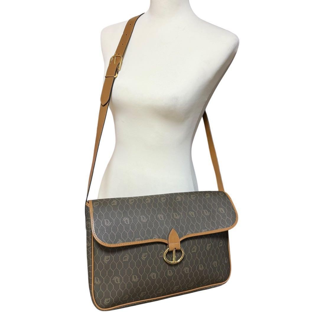 Christian Dior Shoulder Bag Honeycomb Khaki PVC Leather  Authentic thumbnail 12