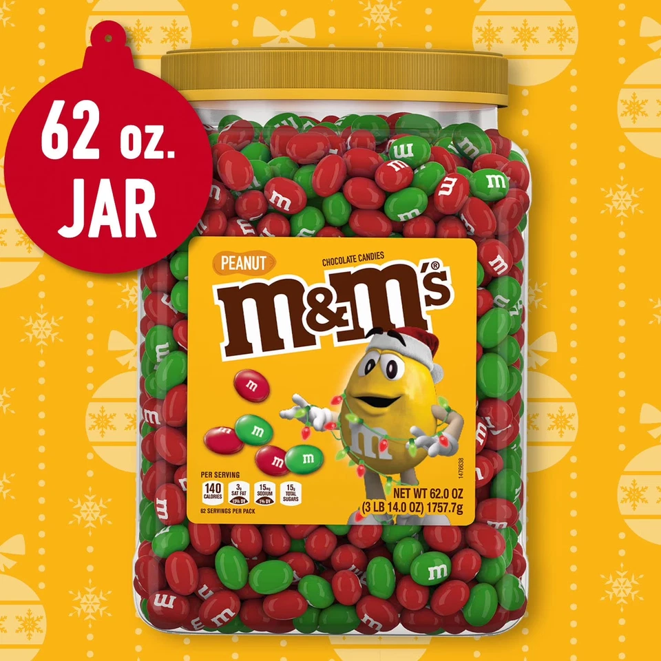 Doce de chocolate ao leite de amendoim Natal M&M'S, 62 oz. FRETE GRÁTIS - Imagem 2 de 4