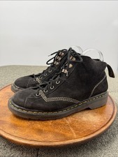 Dr Martens Boots Mens 8 Black Suede Lace 8088 Vintage Made in England Docs DMs