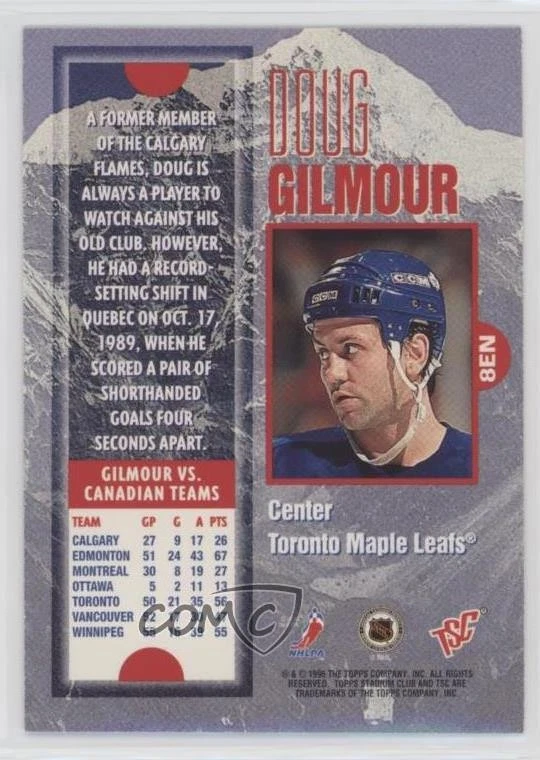 1995-96 Topps Stadium Club Extreme North Doug Gilmour #8EN HOF - Image 2 of 2